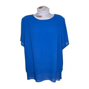 Michael‎ Kors Plus Size Layered-Look Split-Back womens blouse 1X NWT